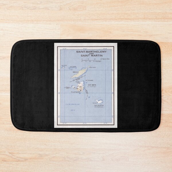 Item preview, Old St Martin, Anguilla _amp_ St Barts Island Map (1960) Caribbean Isles Vintage Chart designed and sold by erynk-rieger.