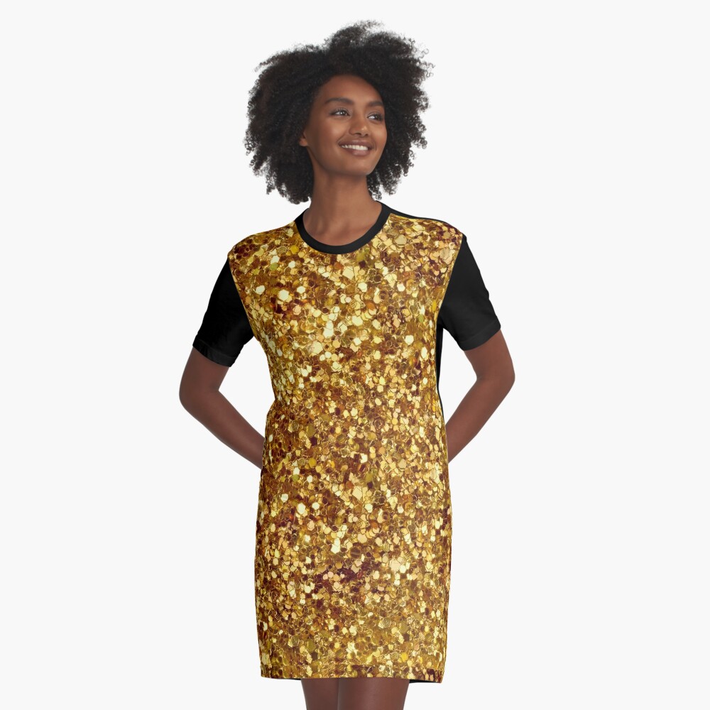 Gold sequin outlet t shirt dress