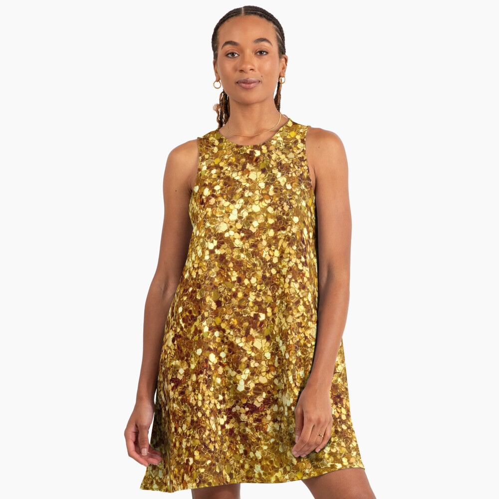Gold sequins pattern" A-Line Dress for Sale by DusicaP | Redbubble