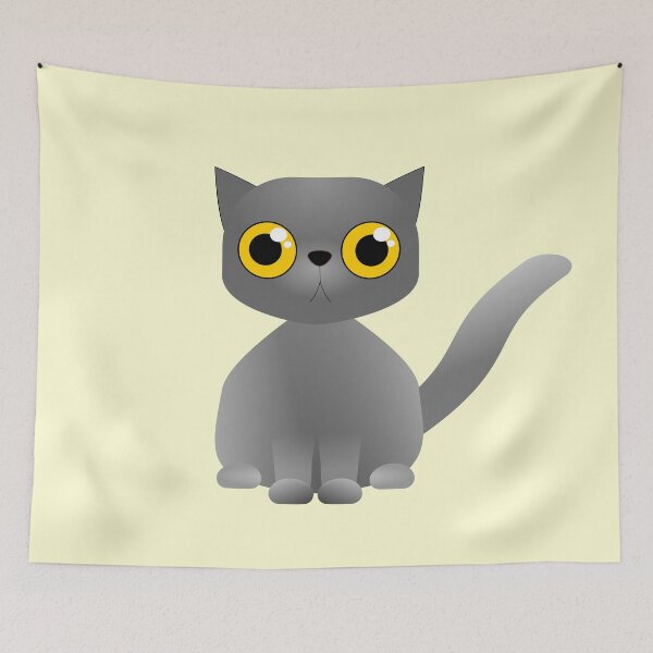 Item preview, Cute cat grey cartoon - by Matilda Lorentsson designed and sold by M-Lorentsson.