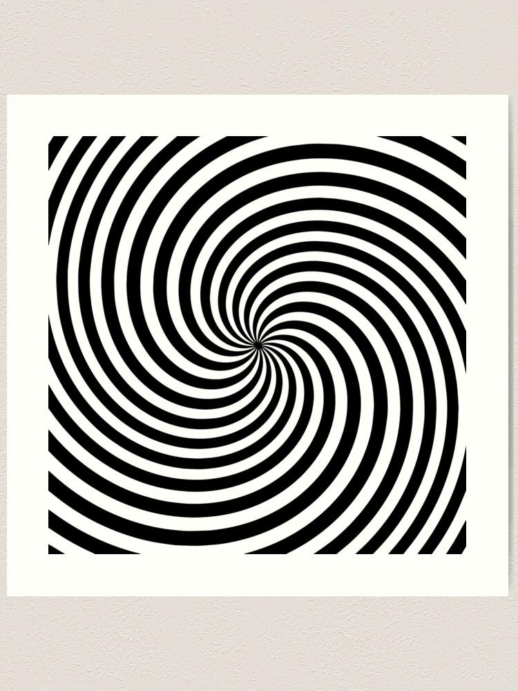 Black And White Op-Art Spiral Art Print for Sale by artsandsoul