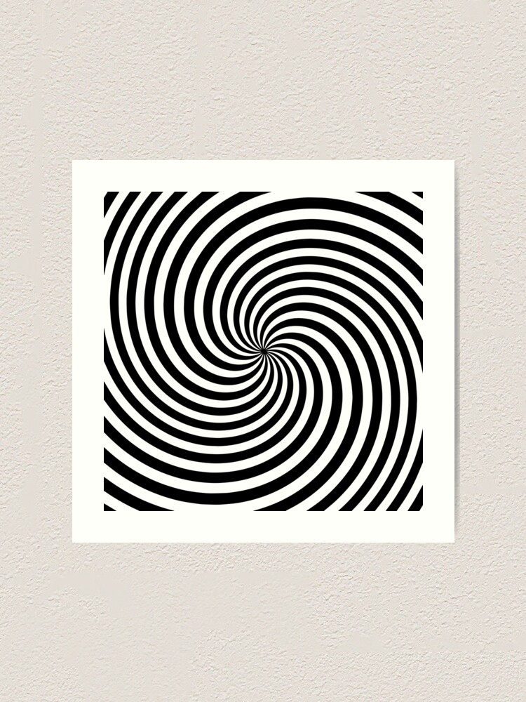 Black And White Op-Art Spiral Art Print for Sale by artsandsoul