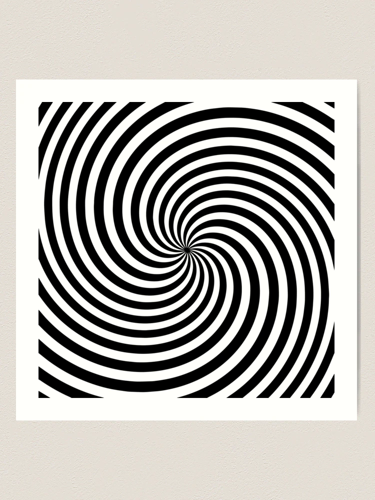 Black And White Op-Art Spiral Art Print for Sale by artsandsoul