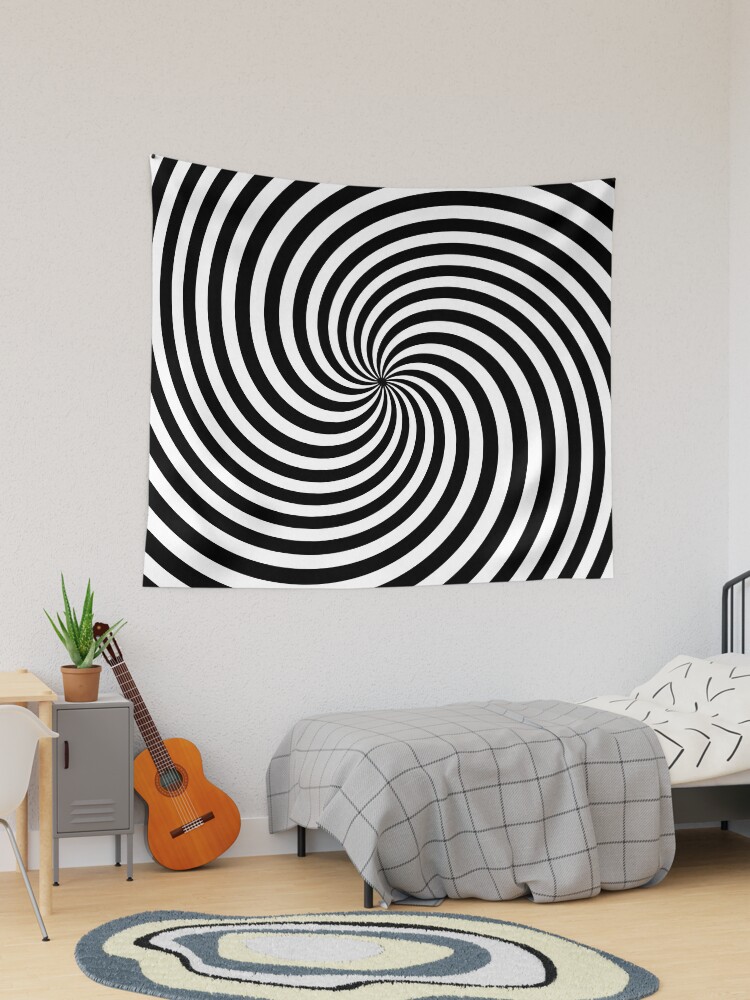 Black And White Op-Art Spiral Art Print for Sale by artsandsoul