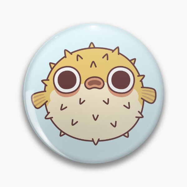 Item preview, Cute Grumpy Puffer Fish designed and sold by rustydoodle.