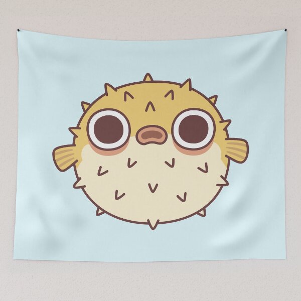 Item preview, Cute Grumpy Puffer Fish designed and sold by rustydoodle.