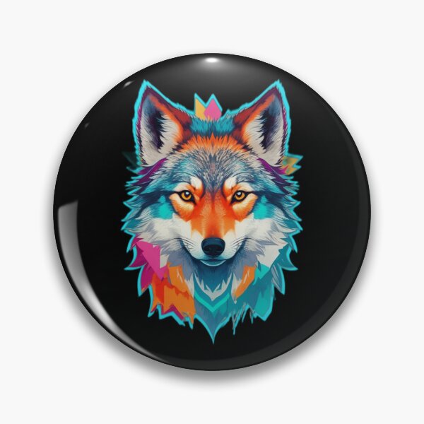Item preview, Rainbow Wolf Head - Wild Animals designed and sold by Ridiculam Toga.