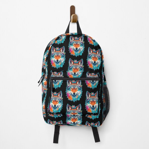 Item preview, Rainbow Wolf Head - Wild Animals designed and sold by Ridiculam Toga.