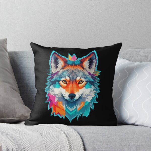 Item preview, Rainbow Wolf Head - Wild Animals designed and sold by Ridiculam Toga.