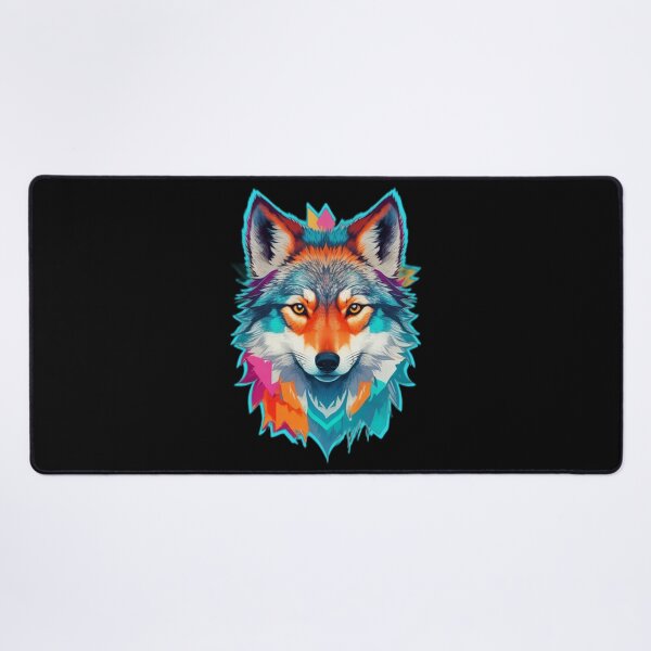 Item preview, Rainbow Wolf Head - Wild Animals designed and sold by Ridiculam Toga.