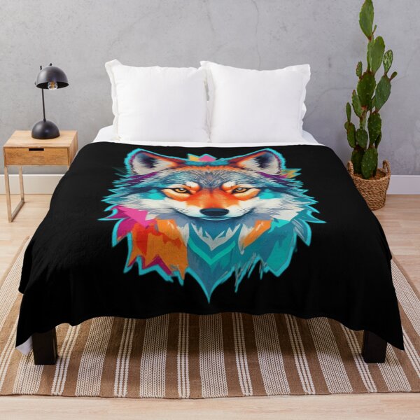 Item preview, Rainbow Wolf Head - Wild Animals designed and sold by Ridiculam Toga.