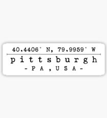 coordinates 1.0 - pittsburgh Sticker