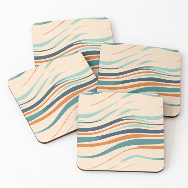 Item preview, Wavy Diagonal Aqua Stripes Abstract Pattern designed and sold by Sturdust.
