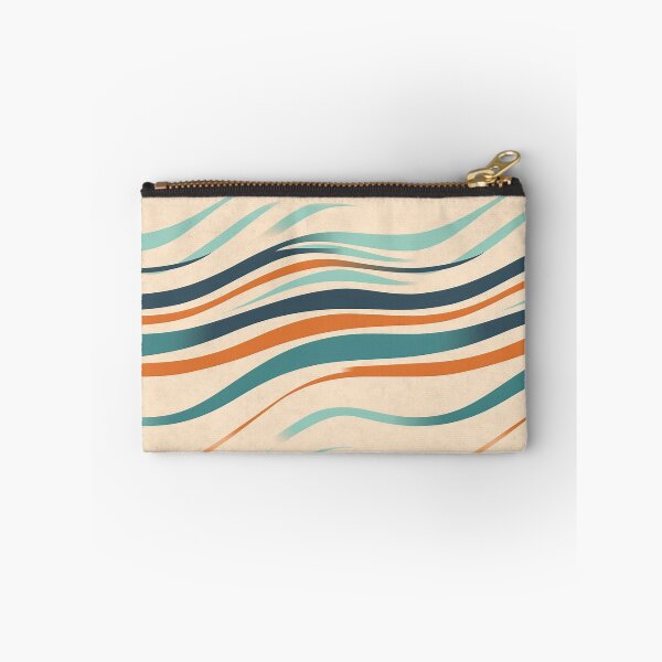 Item preview, Wavy Diagonal Aqua Stripes Abstract Pattern designed and sold by Sturdust.