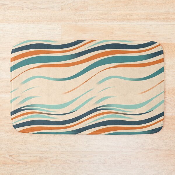 Item preview, Wavy Diagonal Aqua Stripes Abstract Pattern designed and sold by Sturdust.