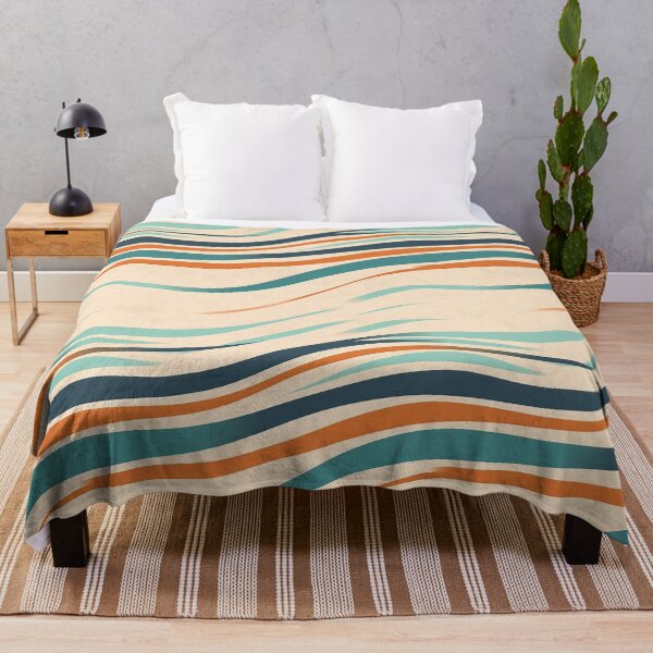 Item preview, Wavy Diagonal Aqua Stripes Abstract Pattern designed and sold by Sturdust.