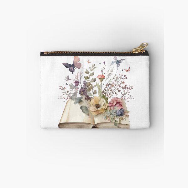 Item preview, Open book with flowers and butterflies watercolor - book lover, bookworm designed and sold by micbook.