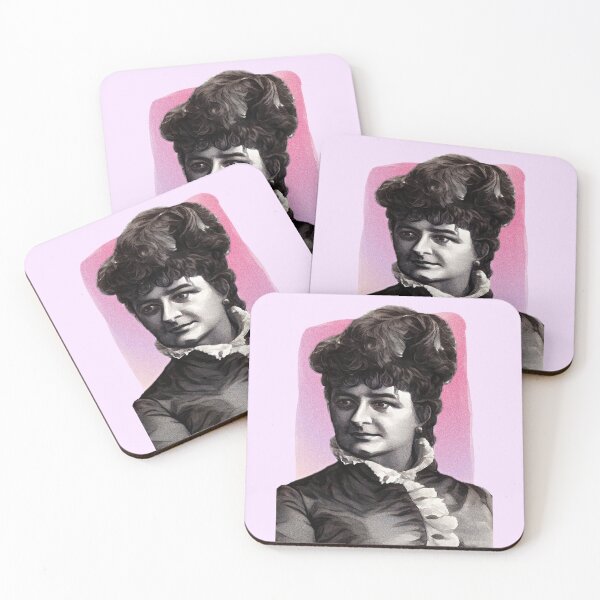 Item preview, Spanish Novelist Emilia Pardo Bazán - pink - illustration  designed and sold by Litstoy.
