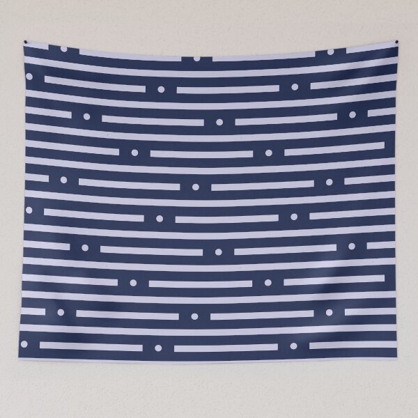 Item preview, Abstract: Dots and dashes: Light Blue On Dark Blue designed and sold by TheScraggyBeard.