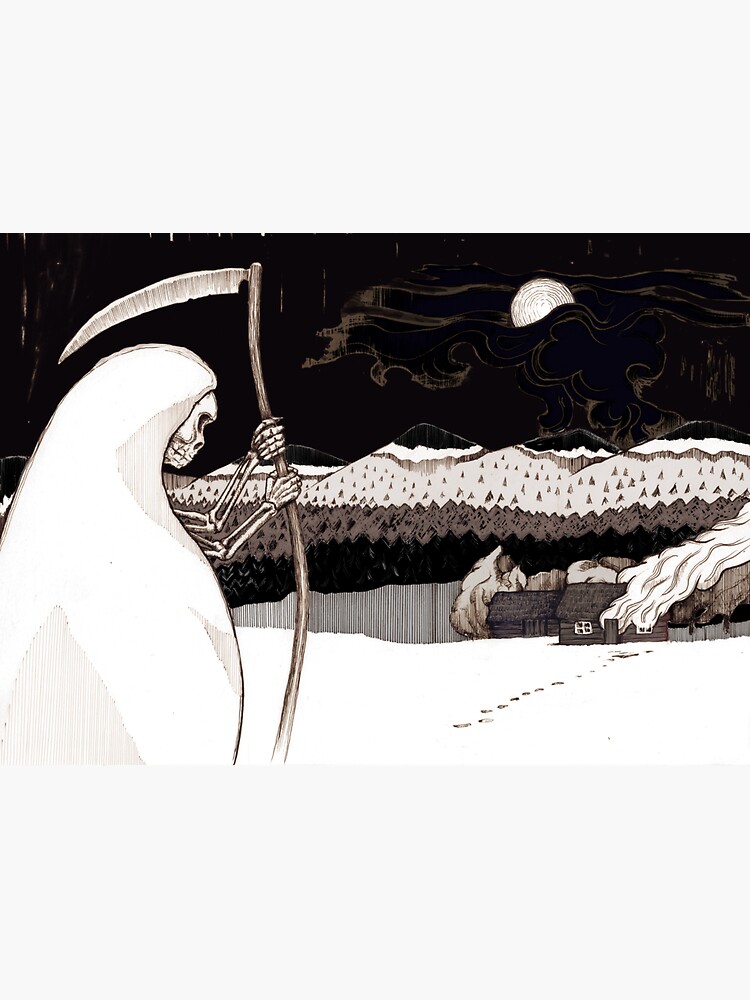 Thumbnail 3 of 3, Sticker, Death with a scythe designed and sold by tommek.