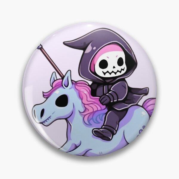 Artikelvorschau, Niedliches Kawaii Pastell Sensenmann Reiten Einhorn entworfen und verkauft von PastelMagic.