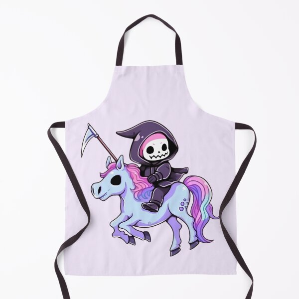 Item preview, Cute Kawaii Pastel Grim Reaper Riding Unicorn designed and sold by PastelMagic.