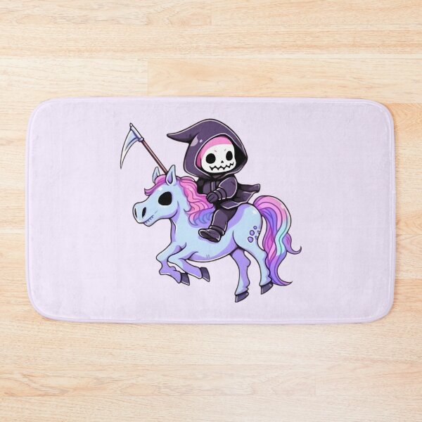 Item preview, Cute Kawaii Pastel Grim Reaper Riding Unicorn designed and sold by PastelMagic.