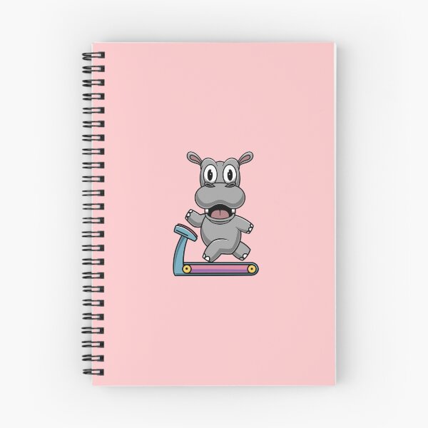 Item preview, Cute hippo on treadmill cartoon illustration designed and sold by cubbone.