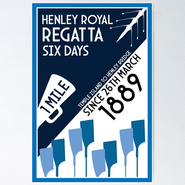 Item preview, River Thames Regatta - Vintage Retro Style Rowing Water Sport Poster  designed and sold by happygiftideas.