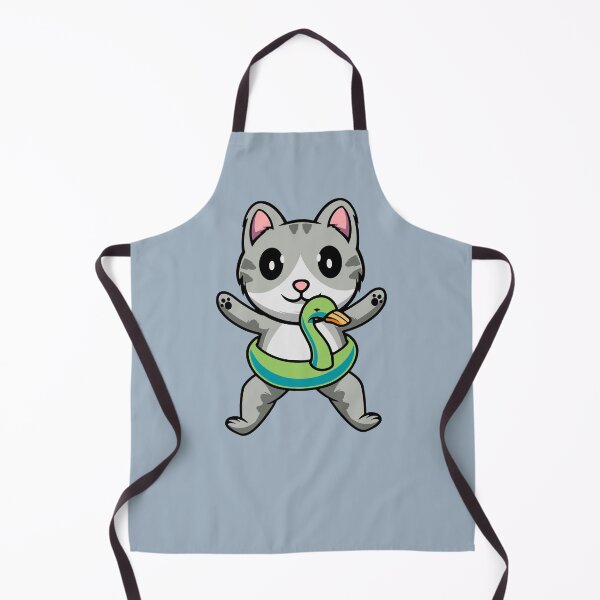 Item preview, Cute cat with duck floater cartoon illustration designed and sold by cubbone.