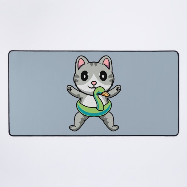 Item preview, Cute cat with duck floater cartoon illustration designed and sold by cubbone.