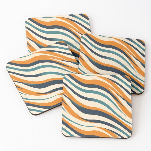 Item preview, Wavy Diagonal Orange Blue Stripes Abstract Pattern designed and sold by Sturdust.