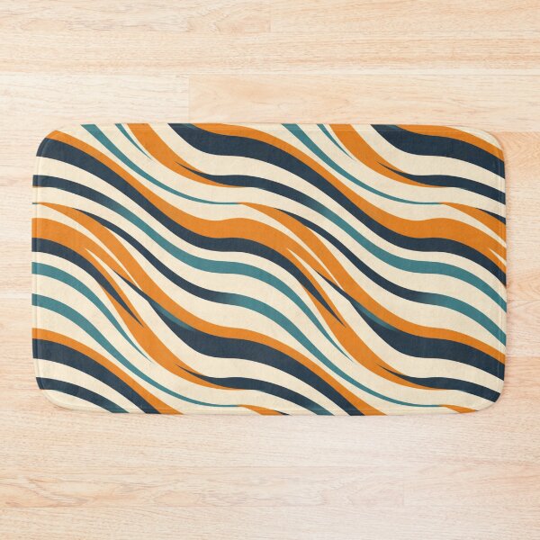Item preview, Wavy Diagonal Orange Blue Stripes Abstract Pattern designed and sold by Sturdust.