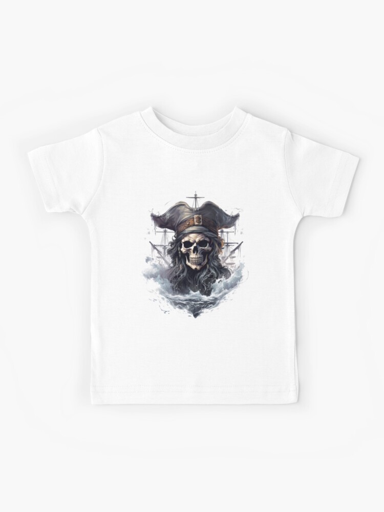 Kinder T-Shirt mit Pirat Totenkopf Jolly Roger Kostüm Geschenk