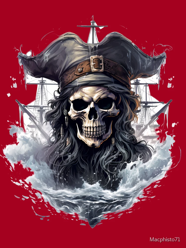 Kinder T-Shirt mit Pirat Totenkopf Jolly Roger Kostüm Geschenk von  Macphisto71