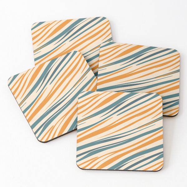 Item preview, Orange Blue Diagonal Stripes Abstract Pattern designed and sold by Sturdust.