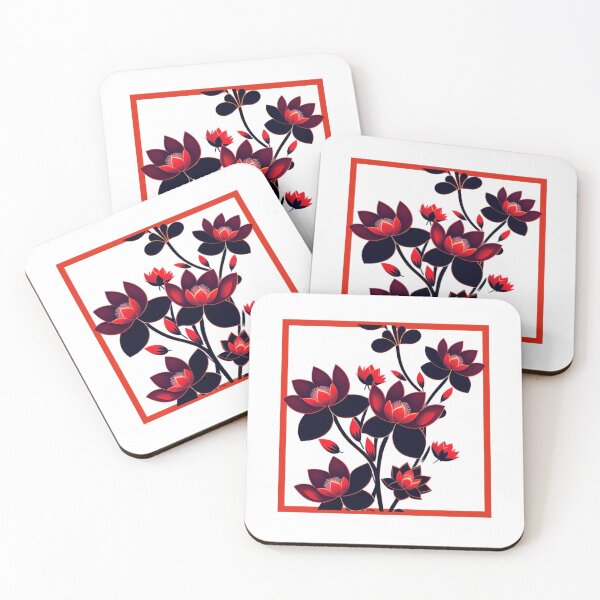 Item preview, Red Lotus Flowers Pattern designed and sold by UllaSformat.