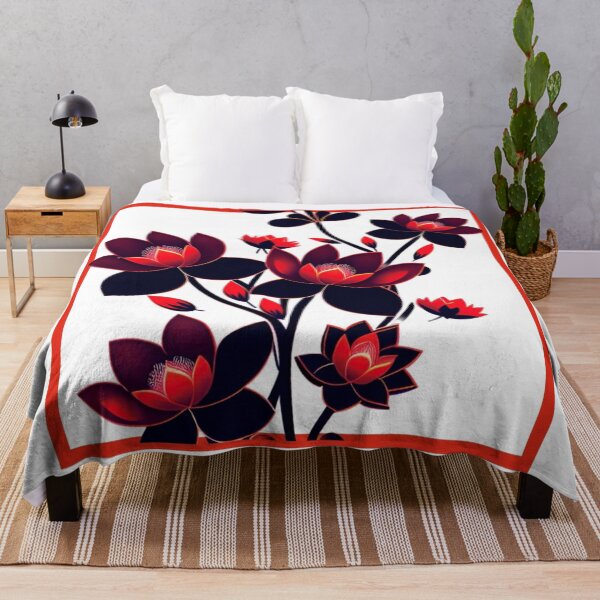 Item preview, Red Lotus Flowers Pattern designed and sold by UllaSformat.
