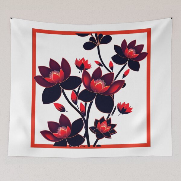 Item preview, Red Lotus Flowers Pattern designed and sold by UllaSformat.