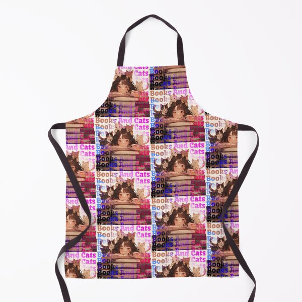 Item preview, More Books and Cats Kawaii Anime Reading in a Library designed and sold by ZEESDESIGN.