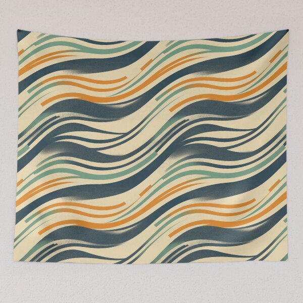 Item preview, Retro Sloping Wavy Stripes Pattern designed and sold by Sturdust.