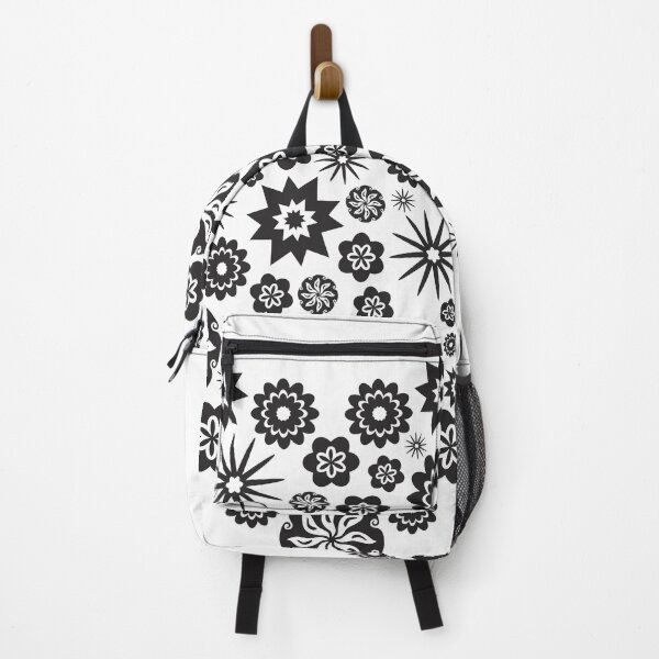 Item preview, Large Heart made of Multiple Flowers and Stars - Black and White Variation - Retro designed and sold by WinfinityDesigns.
