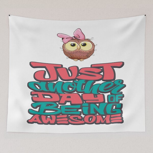 Item preview, Cute Pink Owl Bow Just Another Day Being Awesome  designed and sold by ProjectX23.