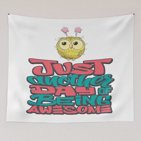 Item preview, Cute Yellow Owl Just Another Day Being Awesome  designed and sold by ProjectX23.