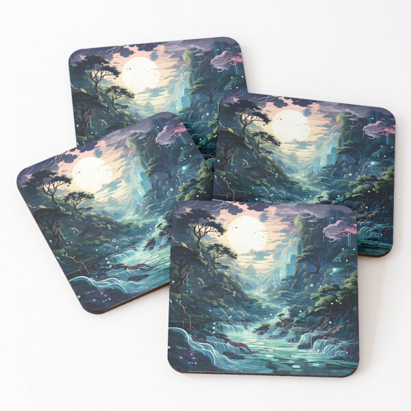 Item preview, A fantasy landscape with a waterfall and a waterfall designed and sold by Nickyayee.