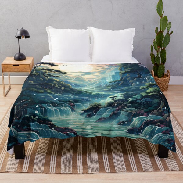 Item preview, A fantasy landscape with a waterfall and a waterfall designed and sold by Nickyayee.