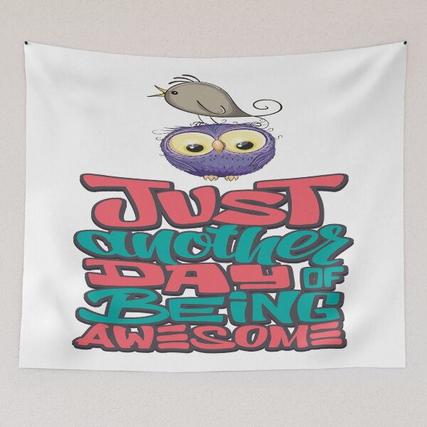 Item preview, Cute Bird on Head of Owl Just Another Day Being Awesome  designed and sold by ProjectX23.