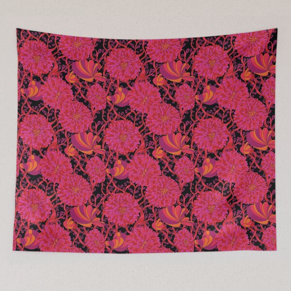 Item preview, Hearts of red flowers black background designed and sold by GENEST-V.