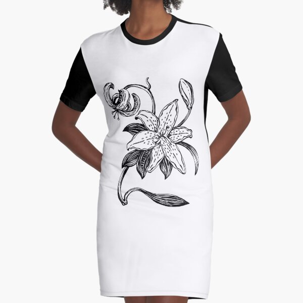 One simple lily flowers Graphic T-Shirt Dress