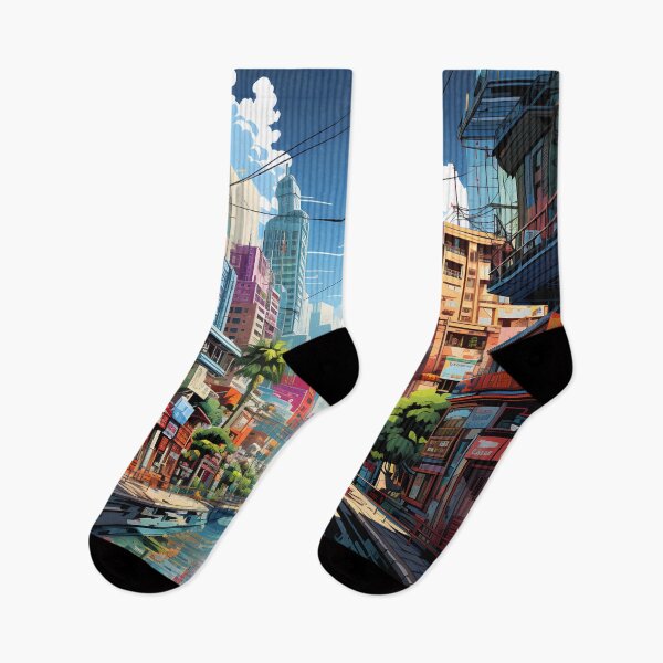 Item preview, A cityscape with a river running through it designed and sold by Nickyayee.
